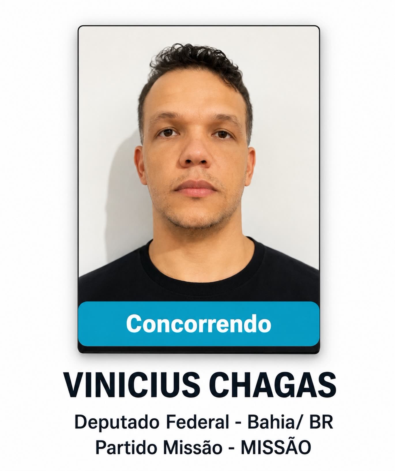 Foto oficial de Vinícius Chagas registrada no TSE